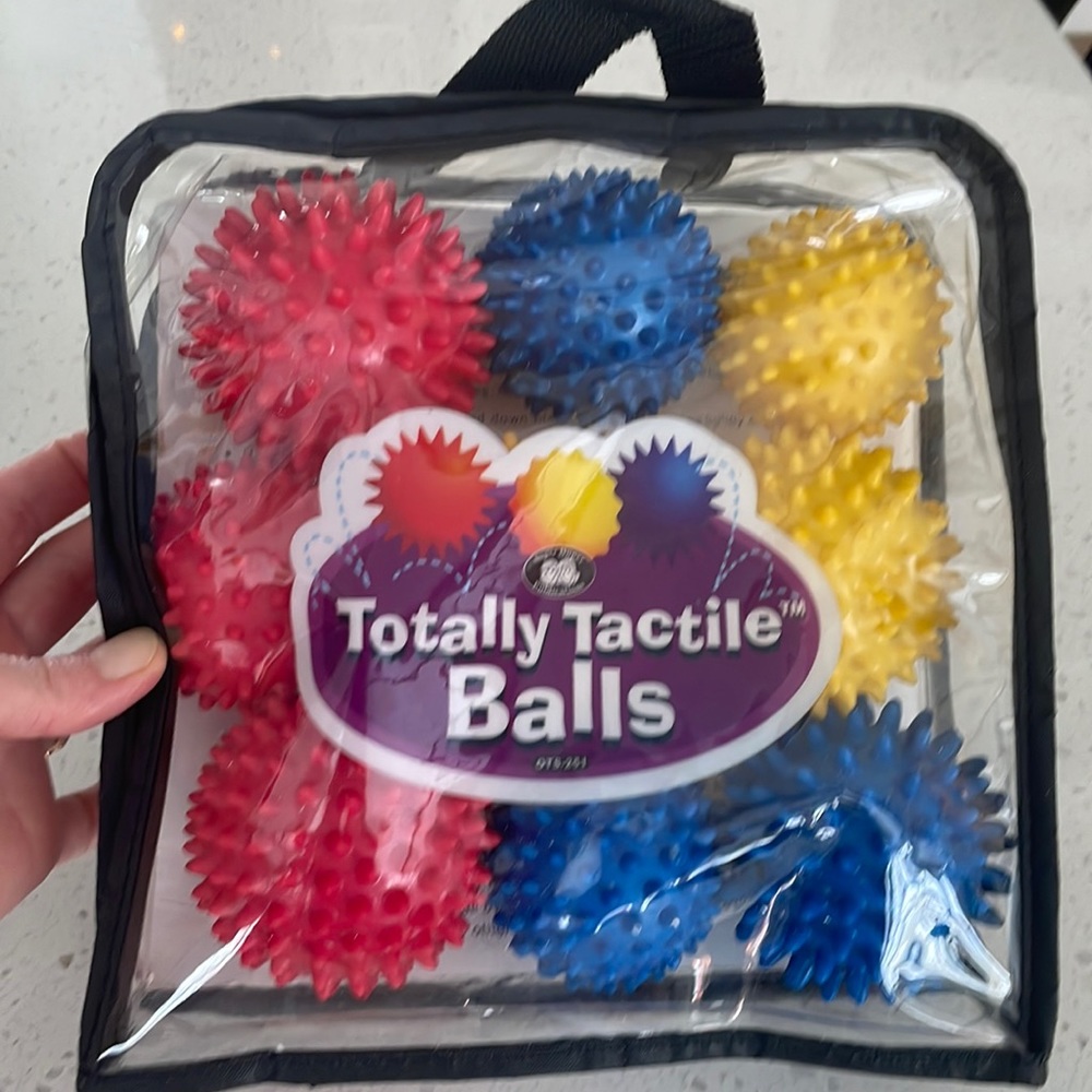 Really cool tactile balls. My 4 year old loves these as a baby.